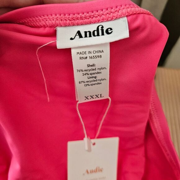 Andie Swim The Bikini Bottom Rou Pink Casual Vacation Beach Pool Style # AB370 - Picture 7 of 11